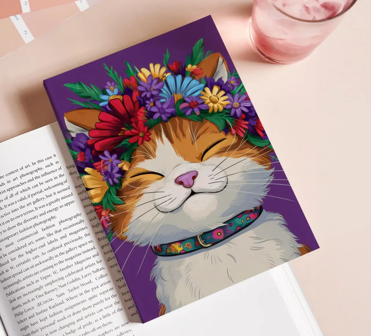 Floral Crown Cat notebook by FadeAura