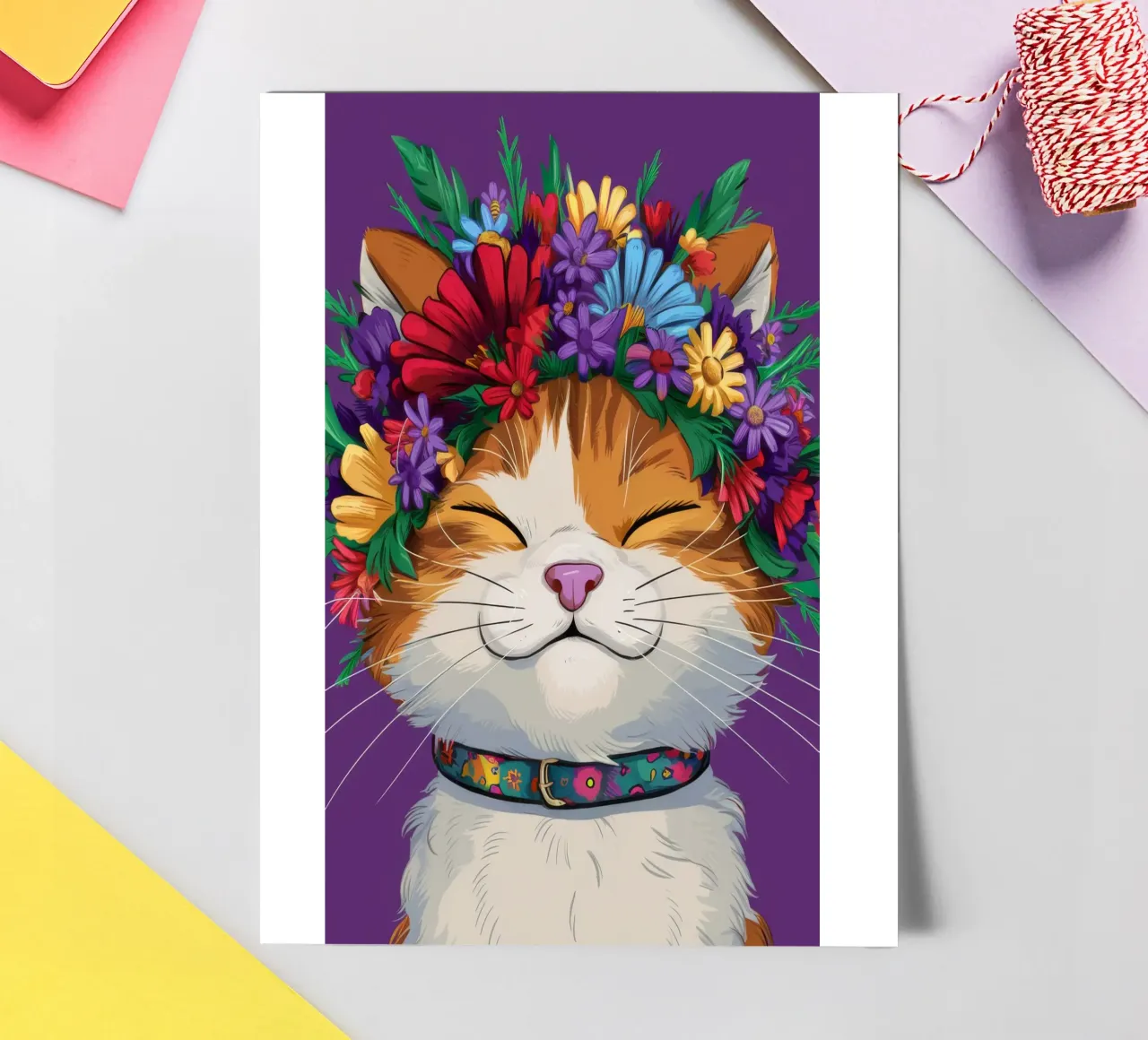 Floral Crown Cat sticker sheet by FadeAura