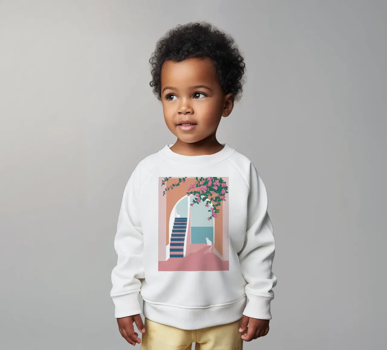 Trap van de witte kat baby sweatshirt van Muse Artworks