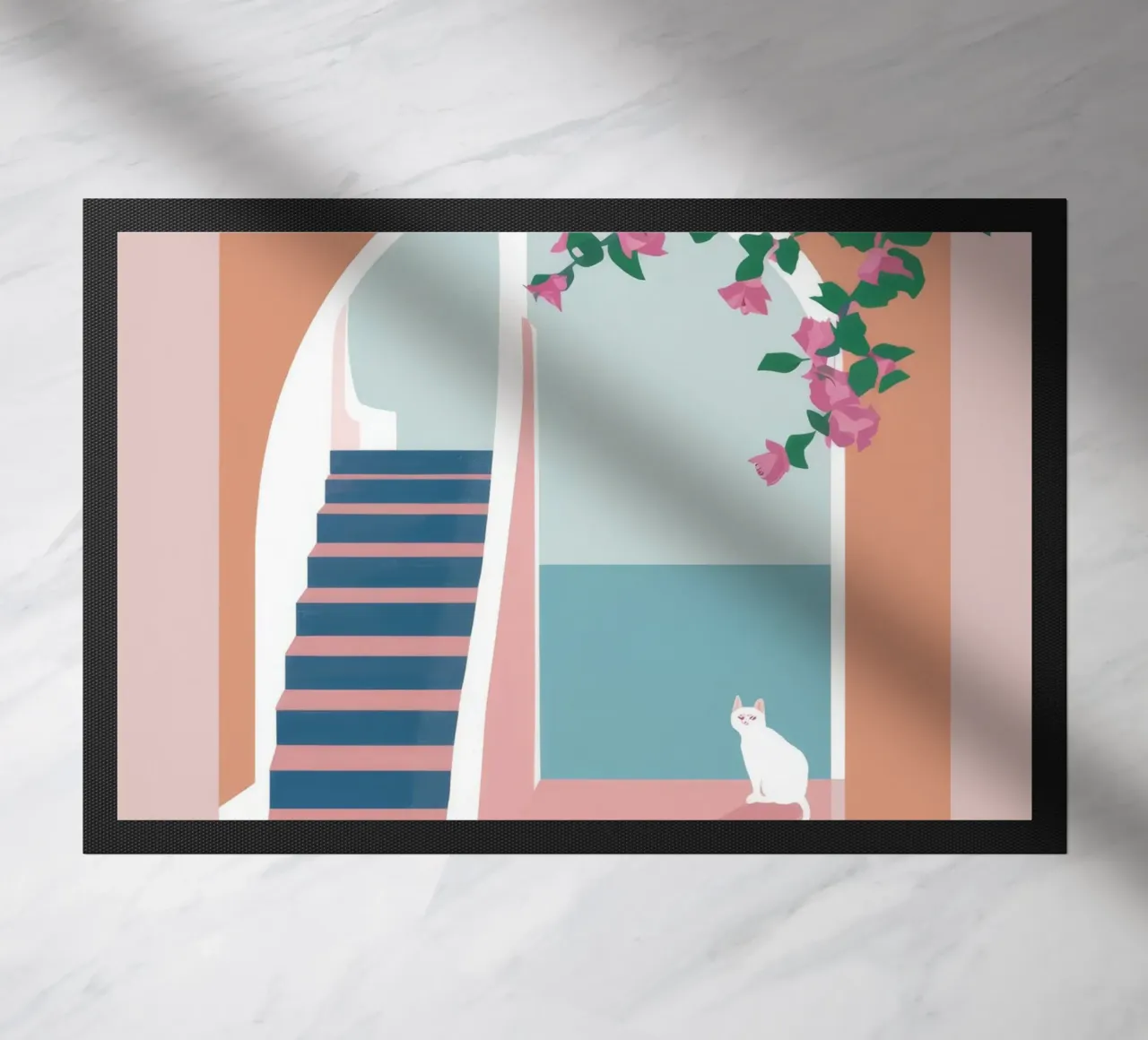 Scala del gatto bianco zerbino da Muse Artworks