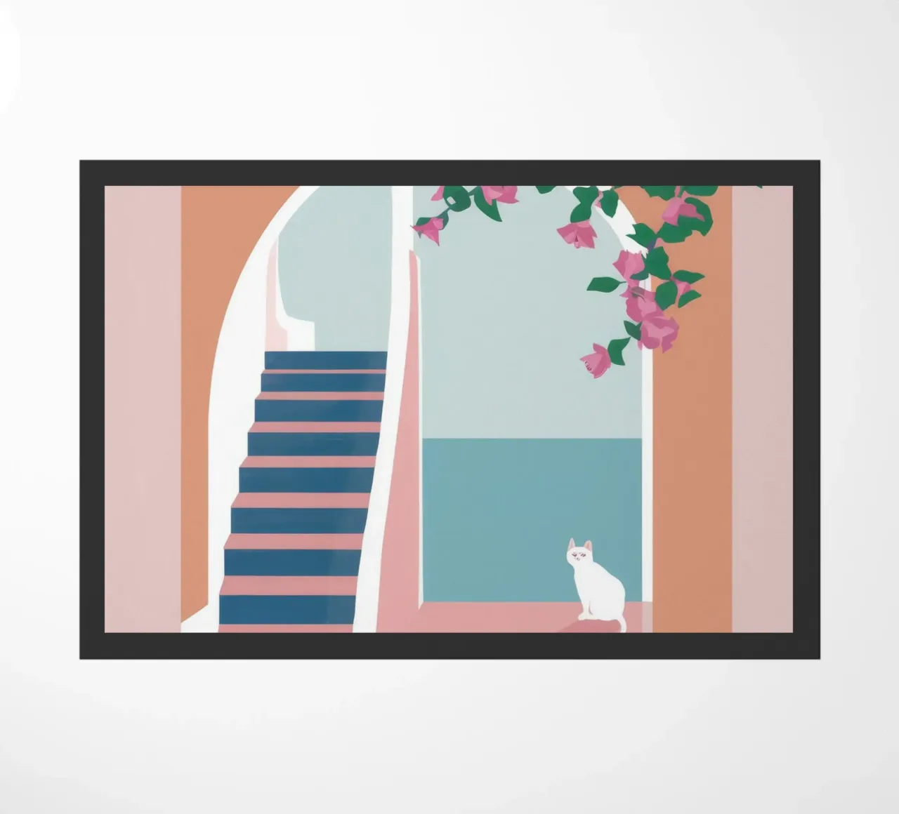Scala del gatto bianco zerbino da Muse Artworks