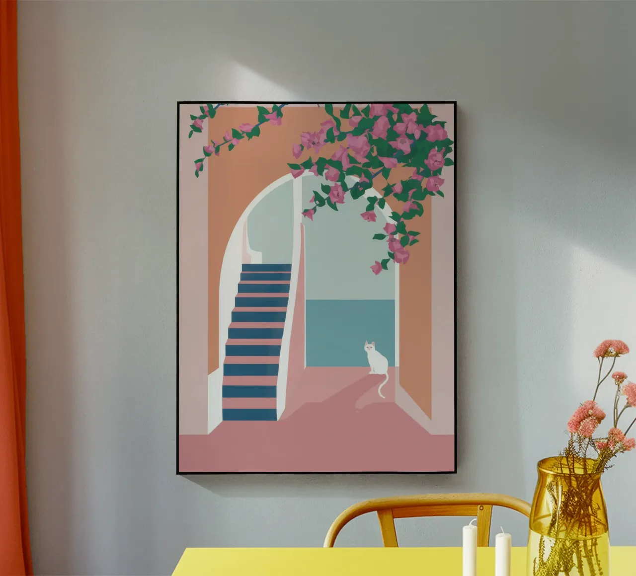 Scala del gatto bianco plexiglass da Muse Artworks