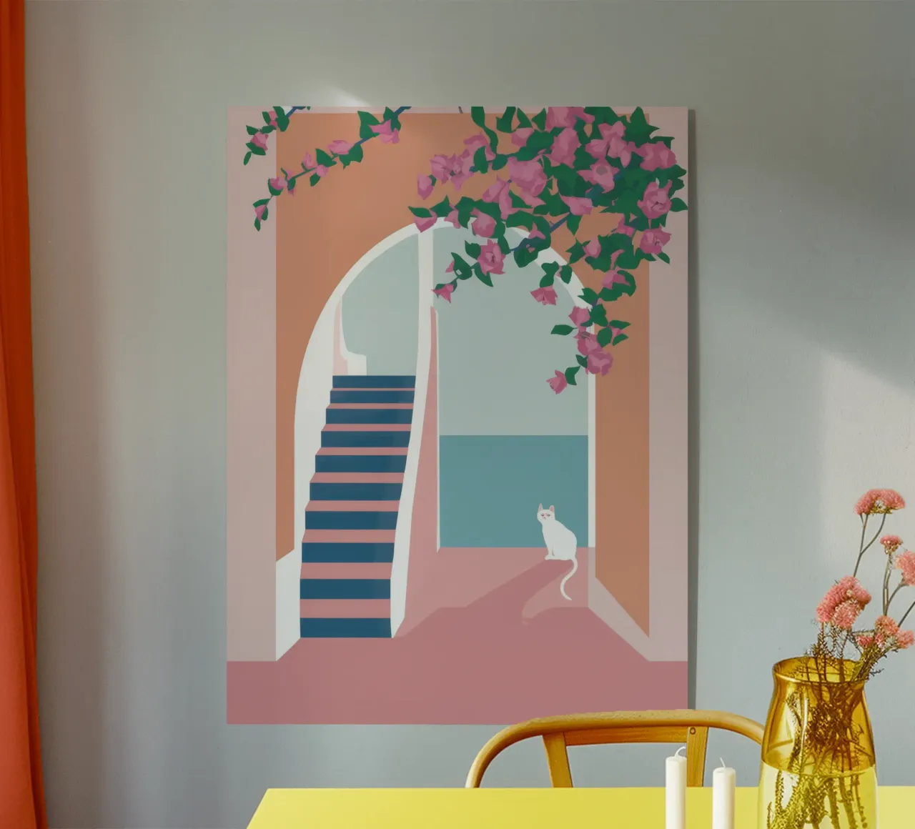 Scala del gatto bianco plexiglass da Muse Artworks