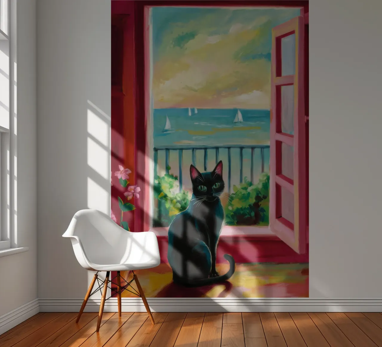 Sunset Balcony Cat photo wallpaper by FadeAura