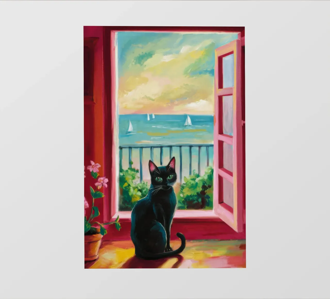 Sunset Balcony Cat photo wallpaper by FadeAura