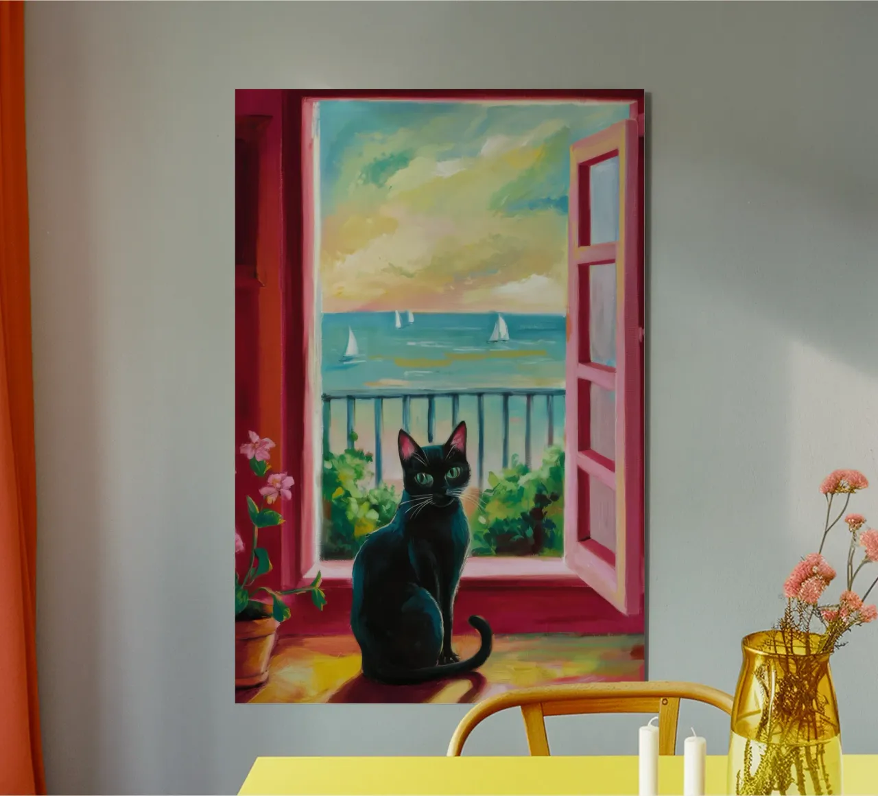 Sunset Balcony Cat forex plate by FadeAura