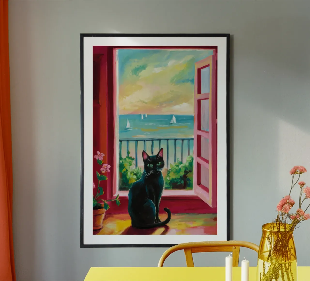 Gatto da balcone al tramonto carta hahnemühle da FadeAura