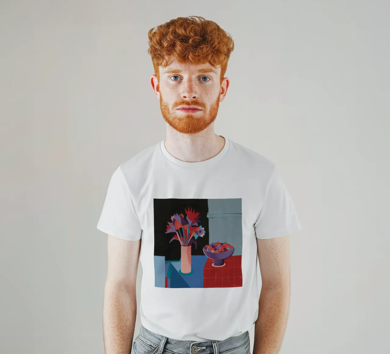 Natura morta di piastrelle rosse t-shirt da Stone Decade