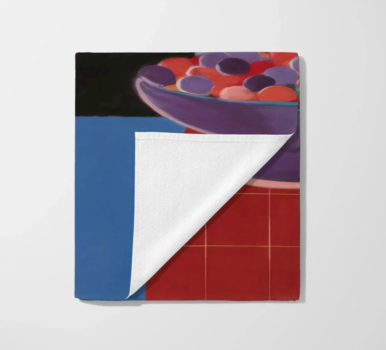 Red Tile Still Life beach towel by Stone Decade
