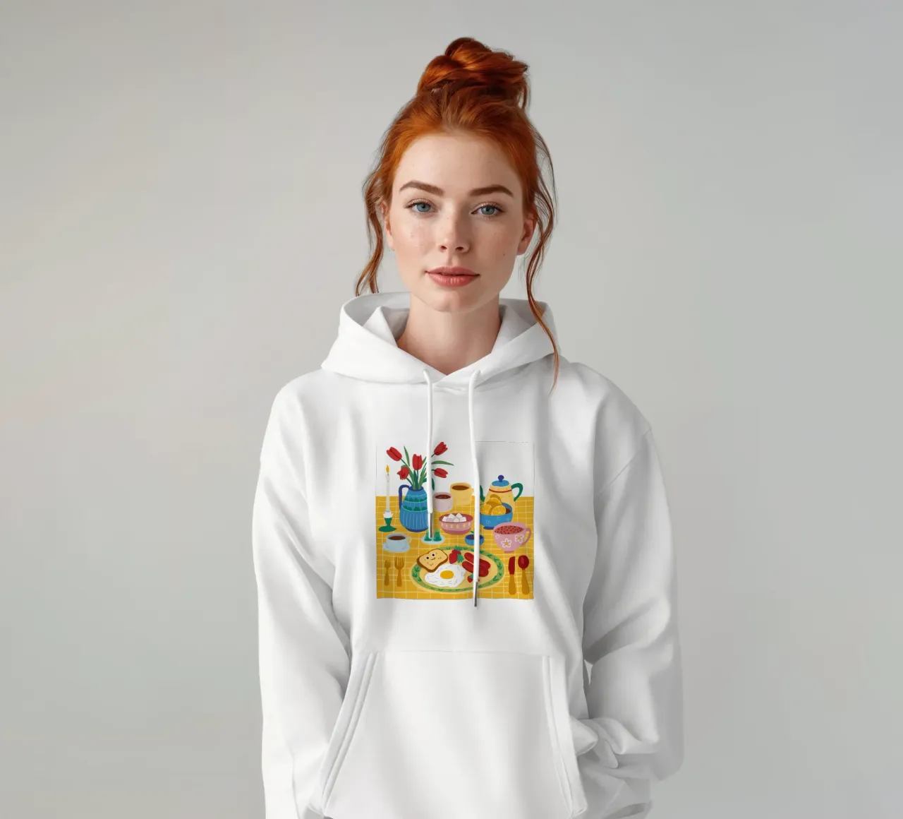 Banchetto per la colazione gioiosa felpa con cappuccio da Haven Fantasy
