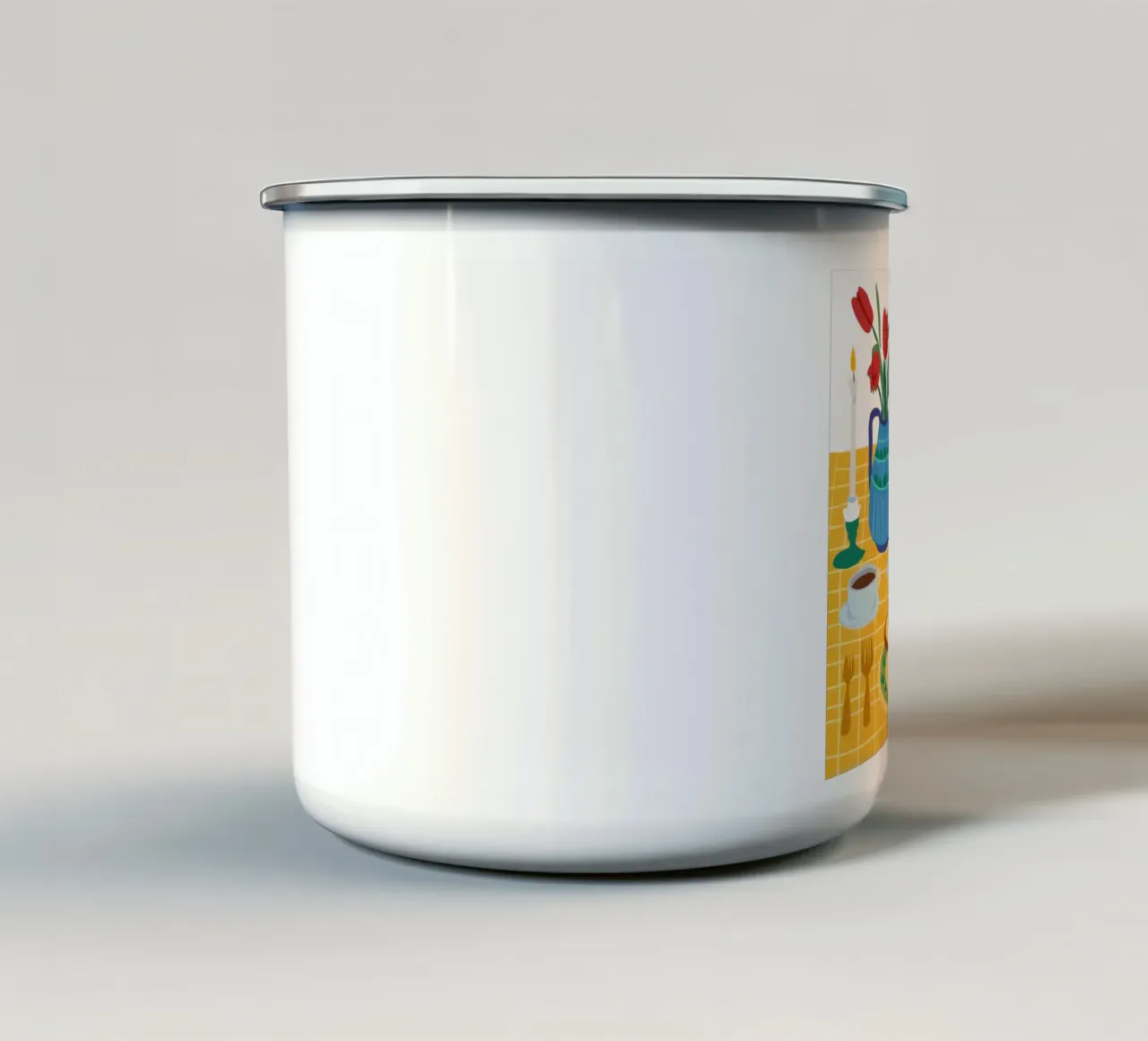 Banchetto per la colazione gioiosa tazza in smalto da Haven Fantasy