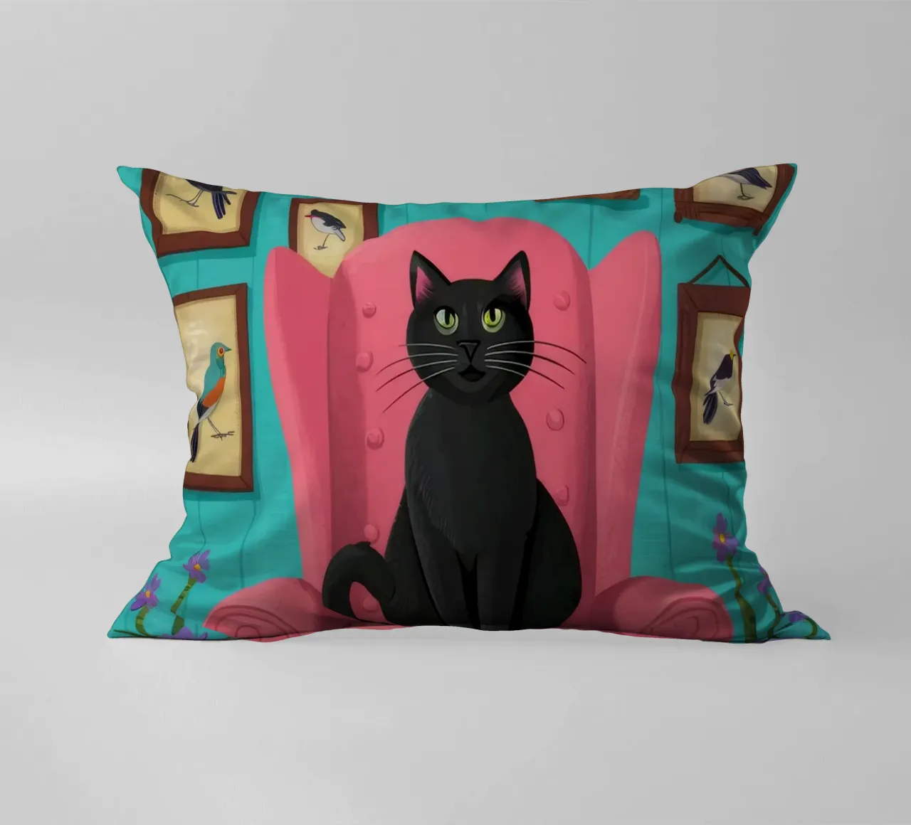 Gatto rosa in poltrona cuscino da FadeAura