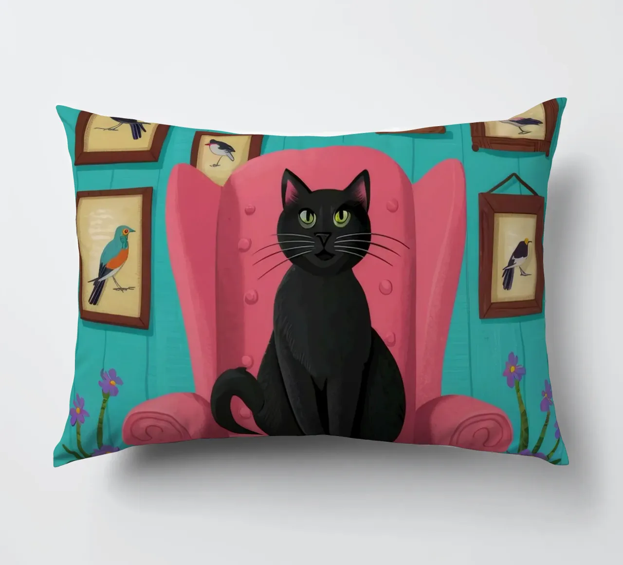 Gatto rosa in poltrona cuscino da FadeAura
