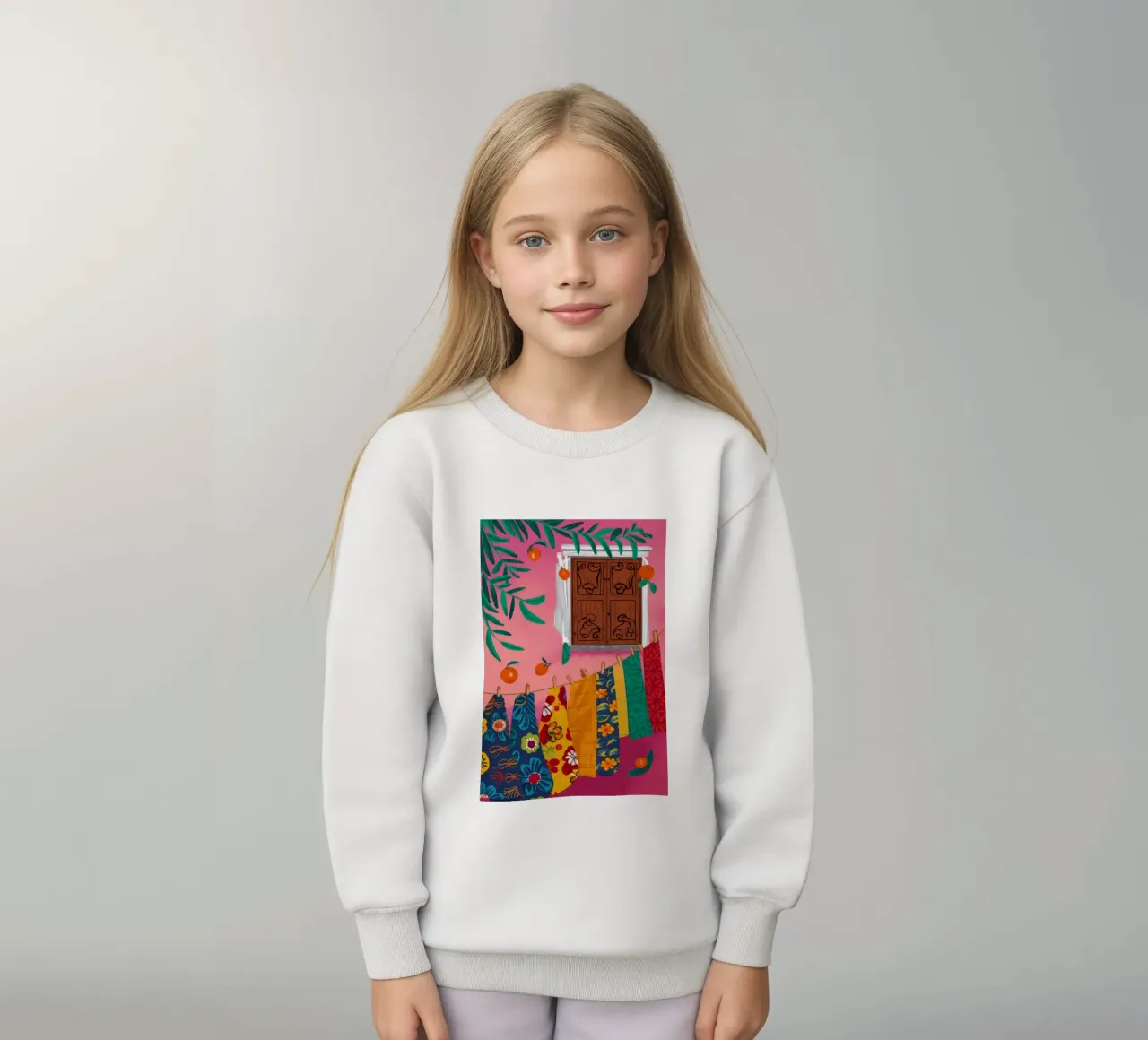 Eclectic Hanging Textiles kids sweatshirt by Muse Artworks