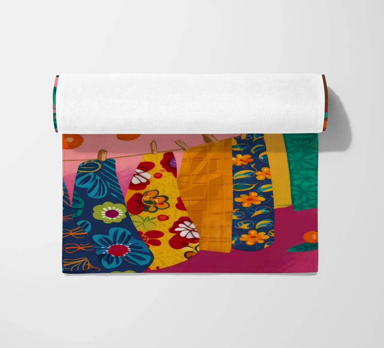 Eclectic Hanging Textiles beach towel by Muse Artworks