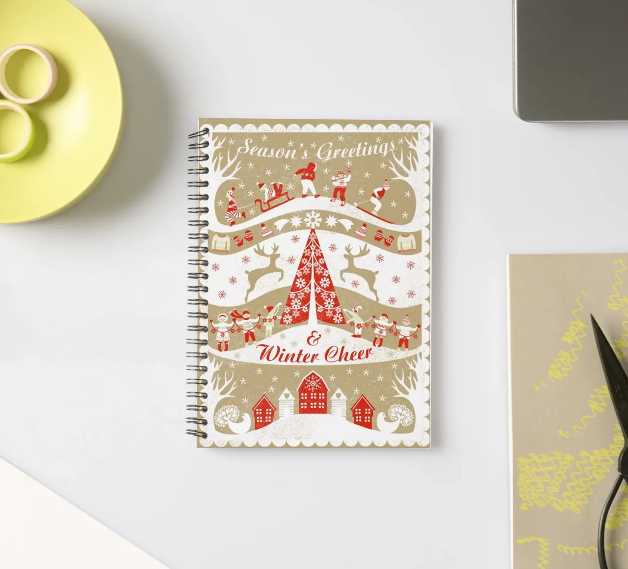 Christmas Scene spiral notebook by Catherine Aguilar
