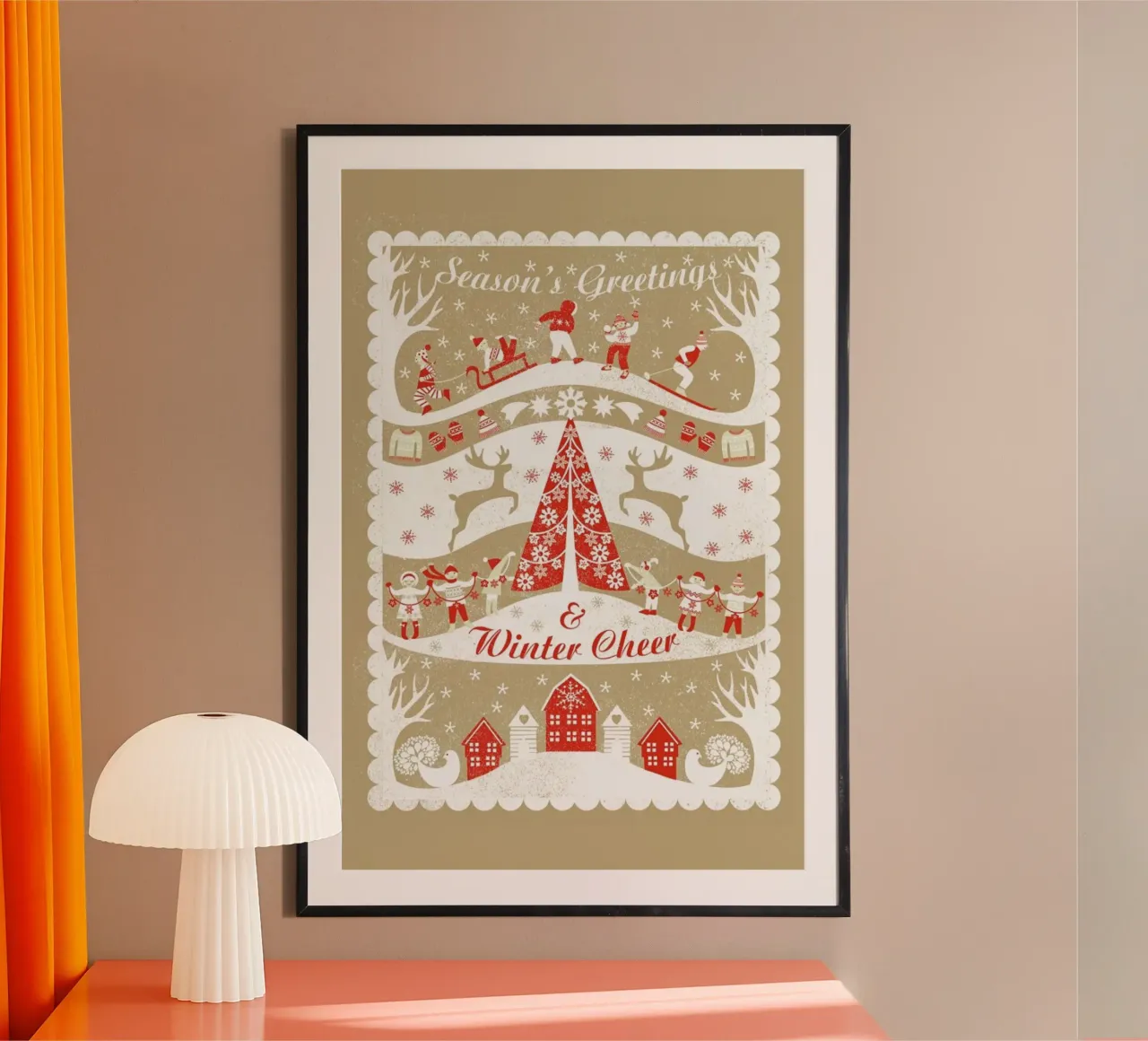 Christmas Scene poster con telaio in plastica da Catherine Aguilar