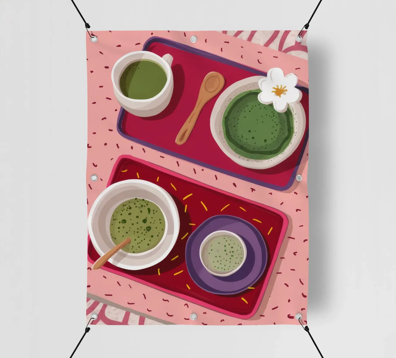 Momento Matcha Flatlay telo in pvc da Haven Fantasy