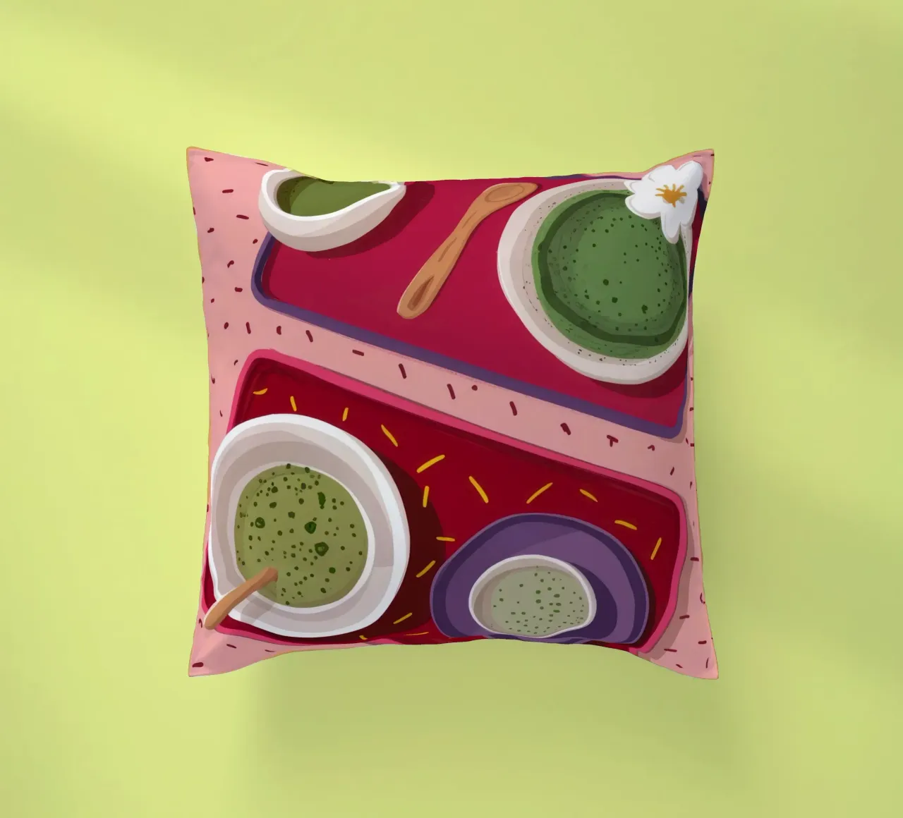 Momento Matcha Flatlay cuscino da Haven Fantasy