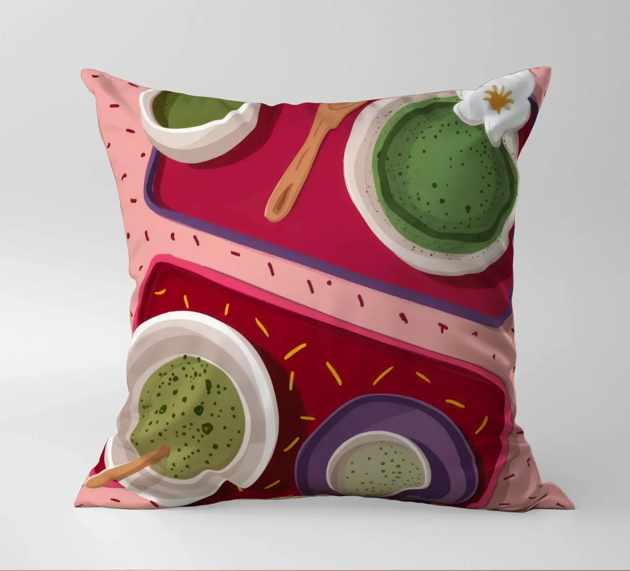 Momento Matcha Flatlay cuscino da Haven Fantasy