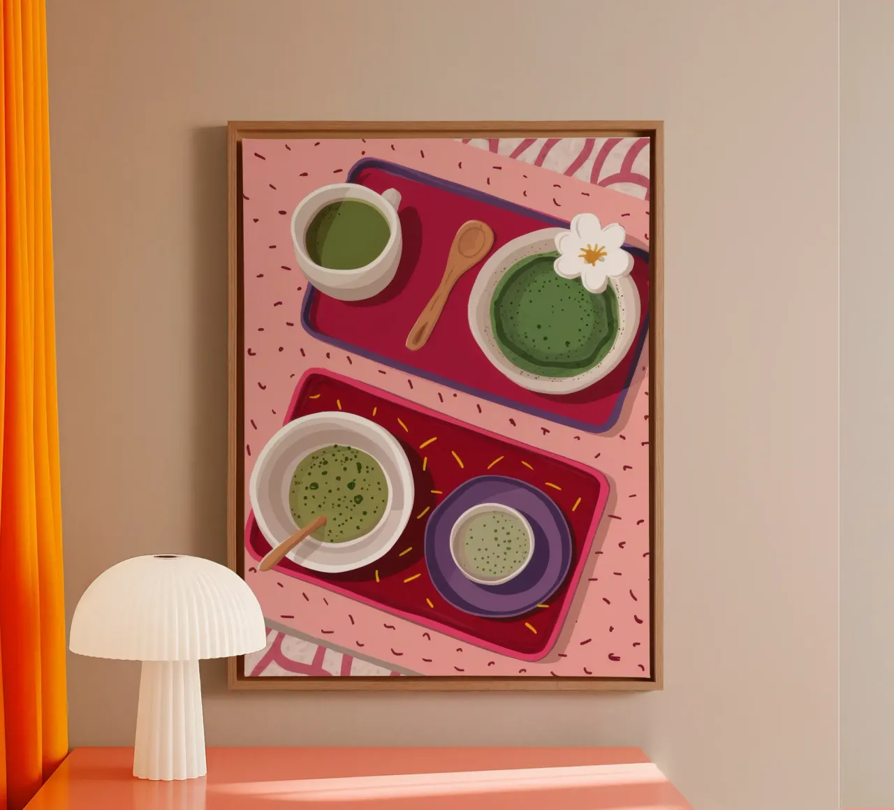 Momento Matcha Flatlay tela con Cornice a cassetta da Haven Fantasy