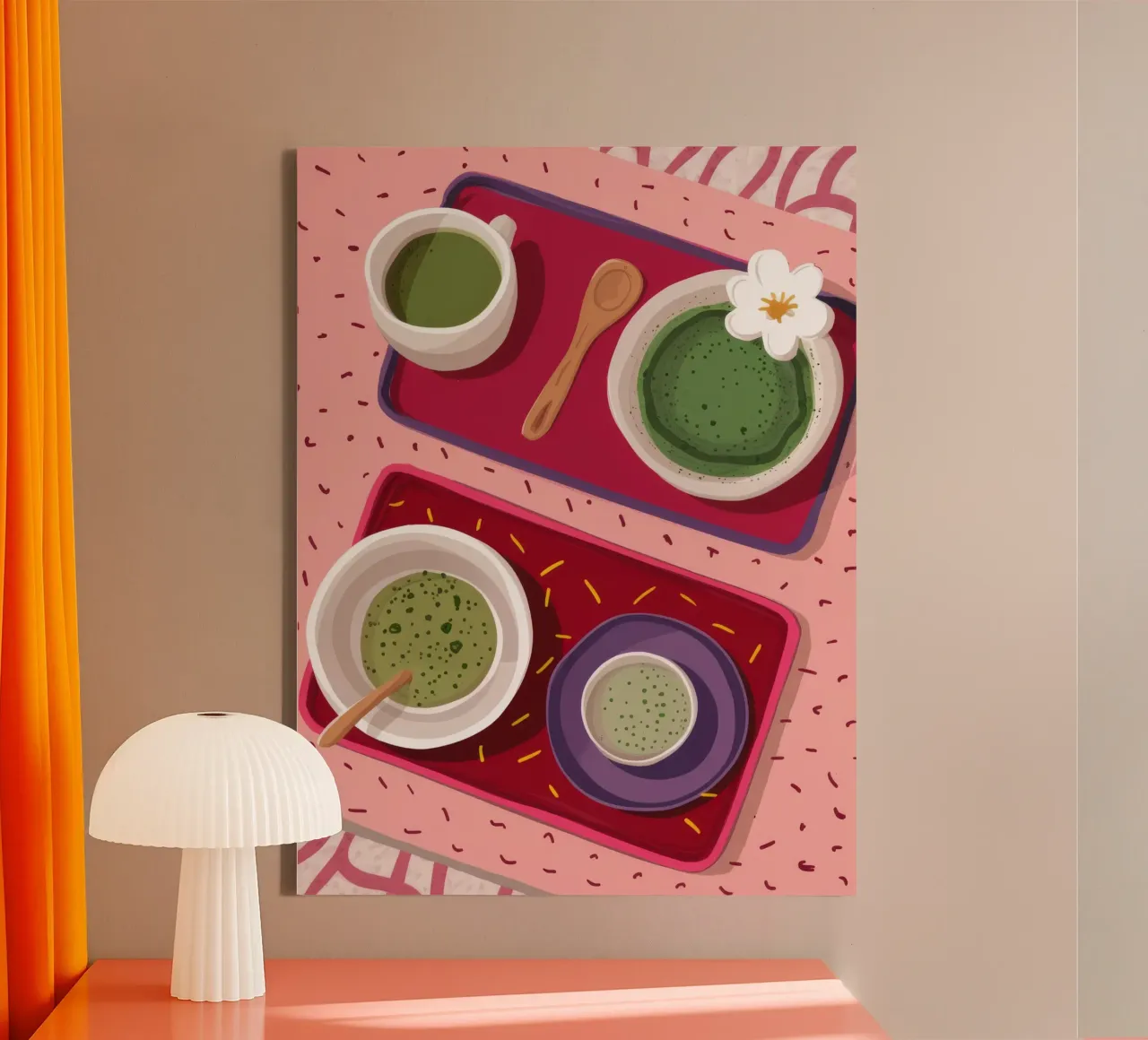 Momento Matcha Flatlay tela con Cornice a cassetta da Haven Fantasy