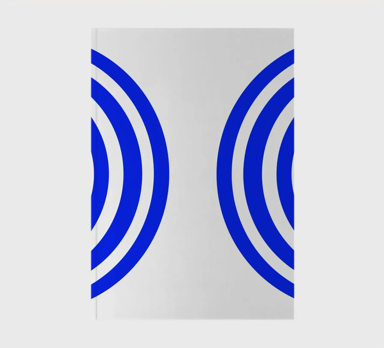 Blue and white abstract circle pattern, half circles notebook by Lilou Art