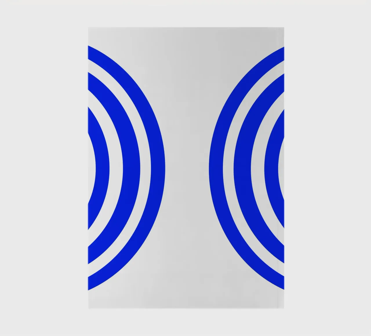 Blue and white abstract circle pattern, half circles notebook by Lilou Art