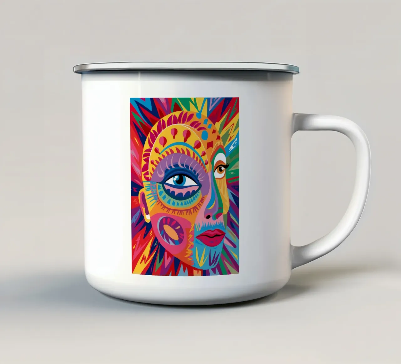 Sguardo psichedelico dell'anima tazza in smalto da Muse Artworks