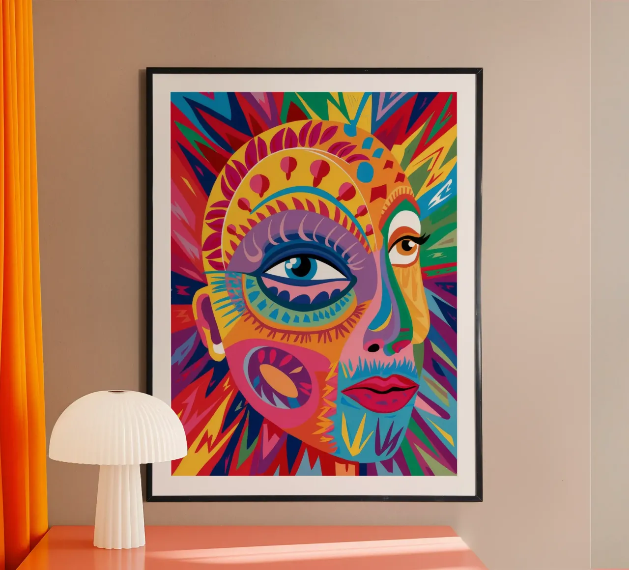 Sguardo psichedelico dell'anima poster con telaio in alluminio da Muse Artworks