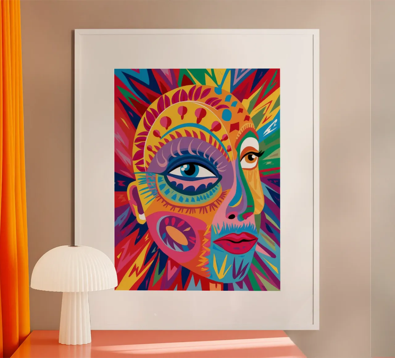 Sguardo psichedelico dell'anima poster con telaio in alluminio da Muse Artworks