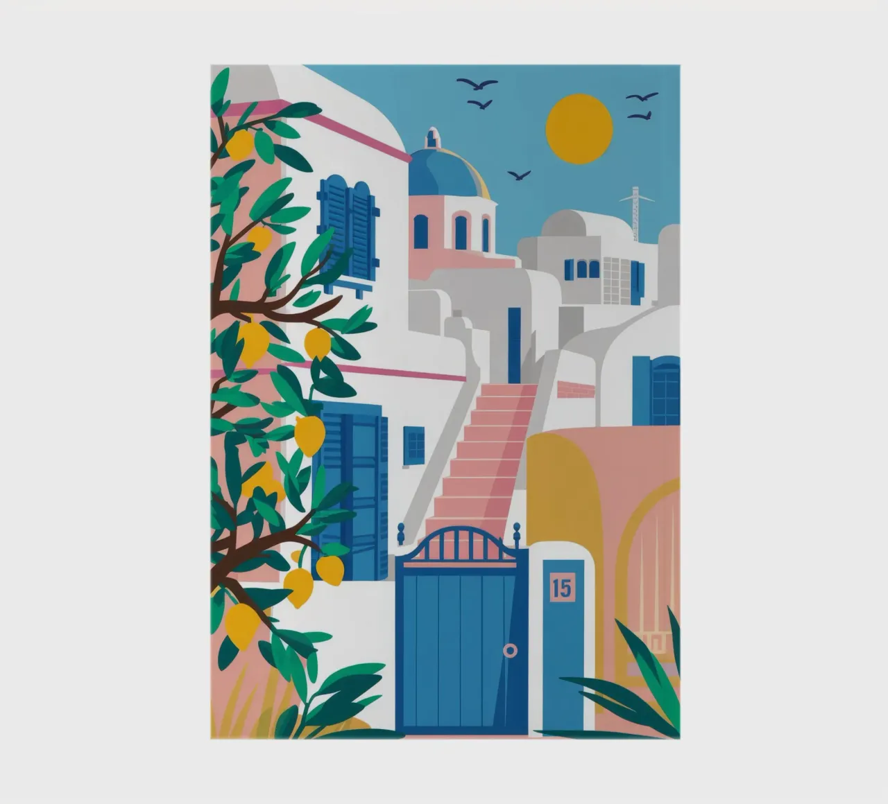 Blue Door Santorini notebook by Muse Artworks