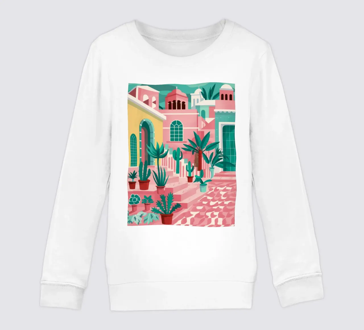 Cortile dei gradini rosa felpa bambino da Muse Artworks