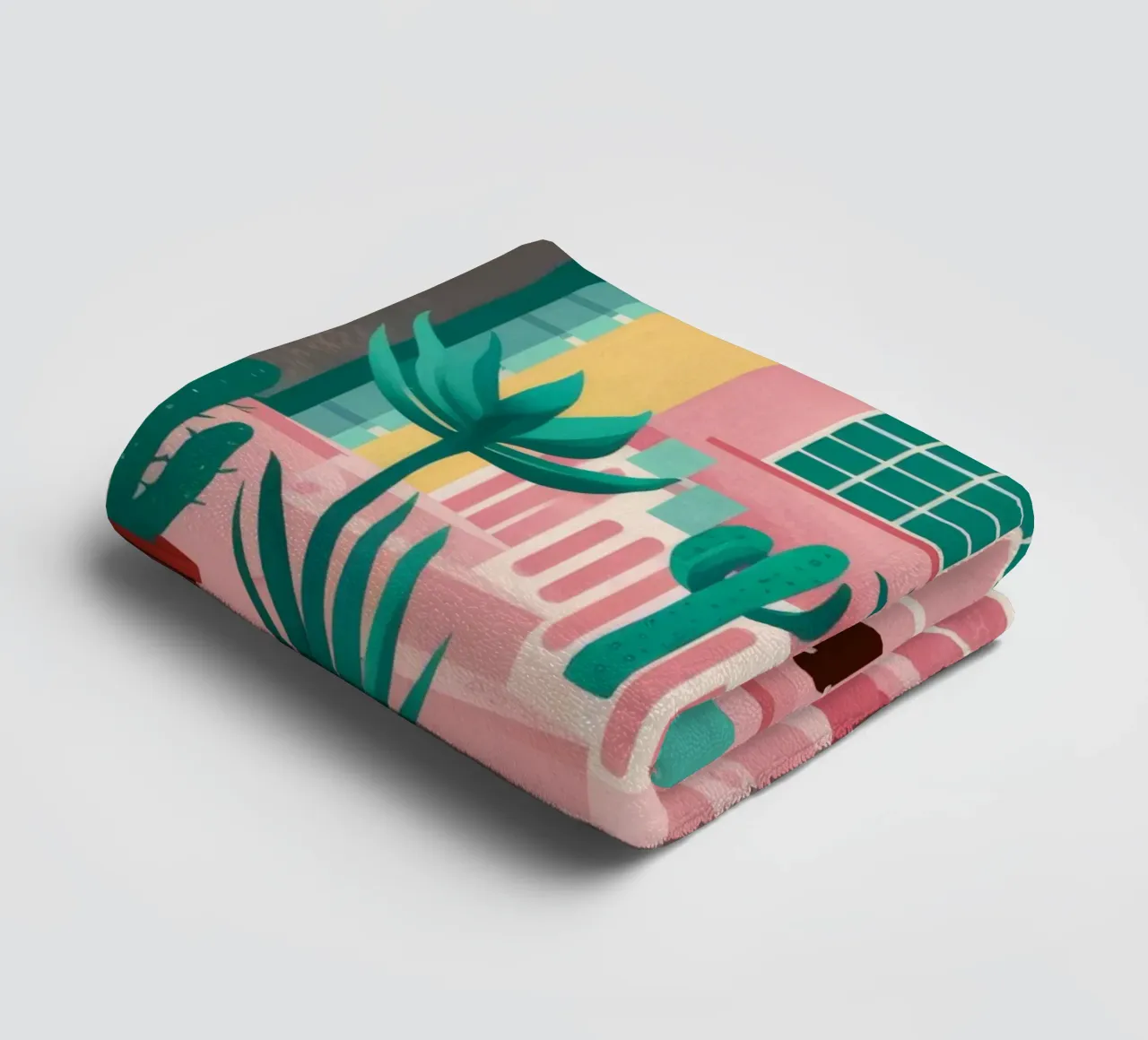 Cortile dei gradini rosa asciugamano da bagno da Muse Artworks