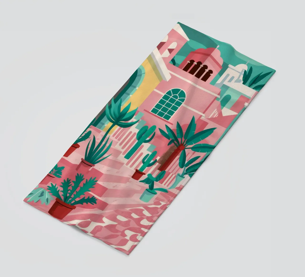 Cortile dei gradini rosa telo mare da Muse Artworks