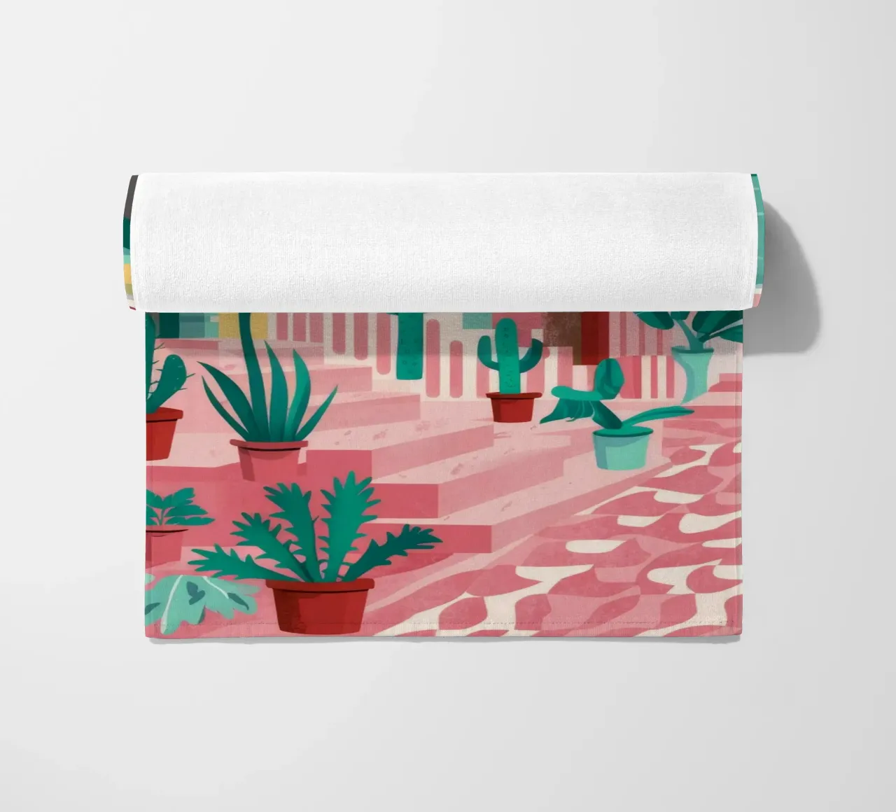 Cortile dei gradini rosa telo mare da Muse Artworks