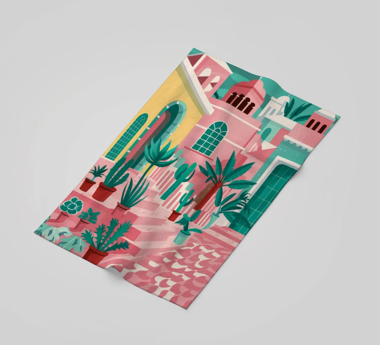 Cortile dei gradini rosa telo mare da Muse Artworks