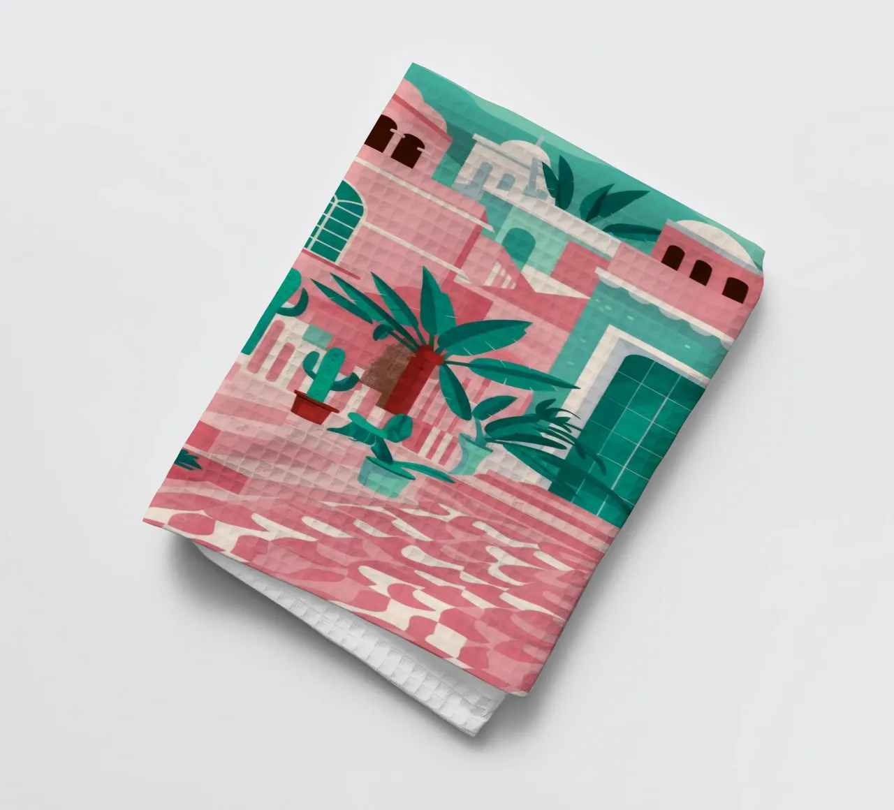 Cortile dei gradini rosa canovaccio da cucina da Muse Artworks