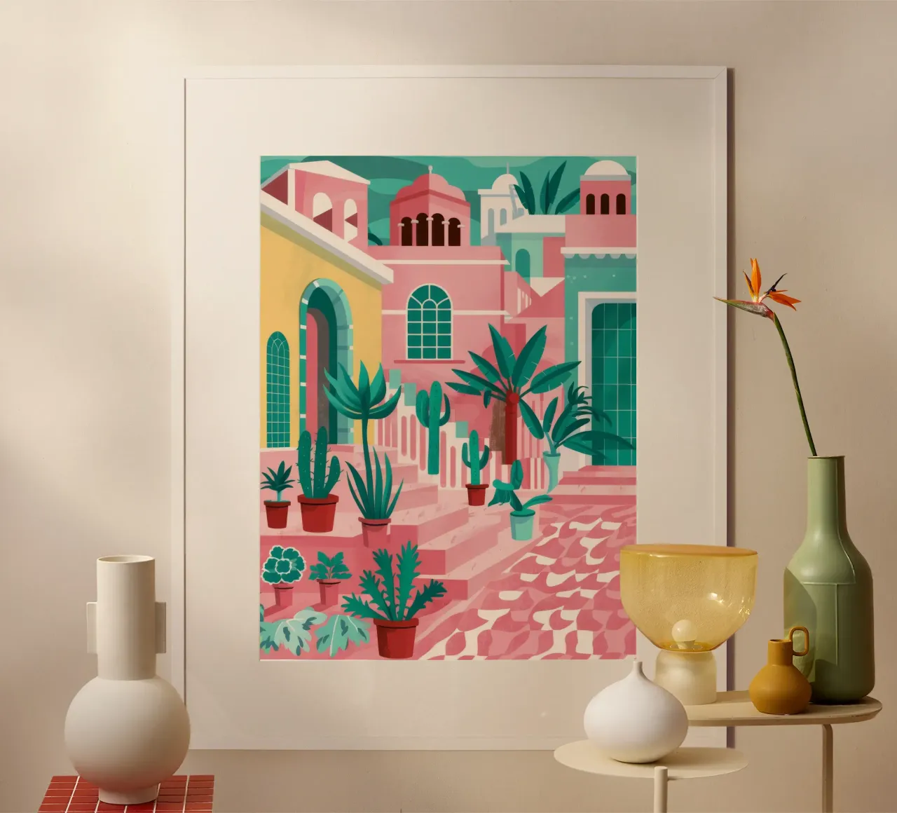 Cortile dei gradini rosa carta hahnemühle da Muse Artworks