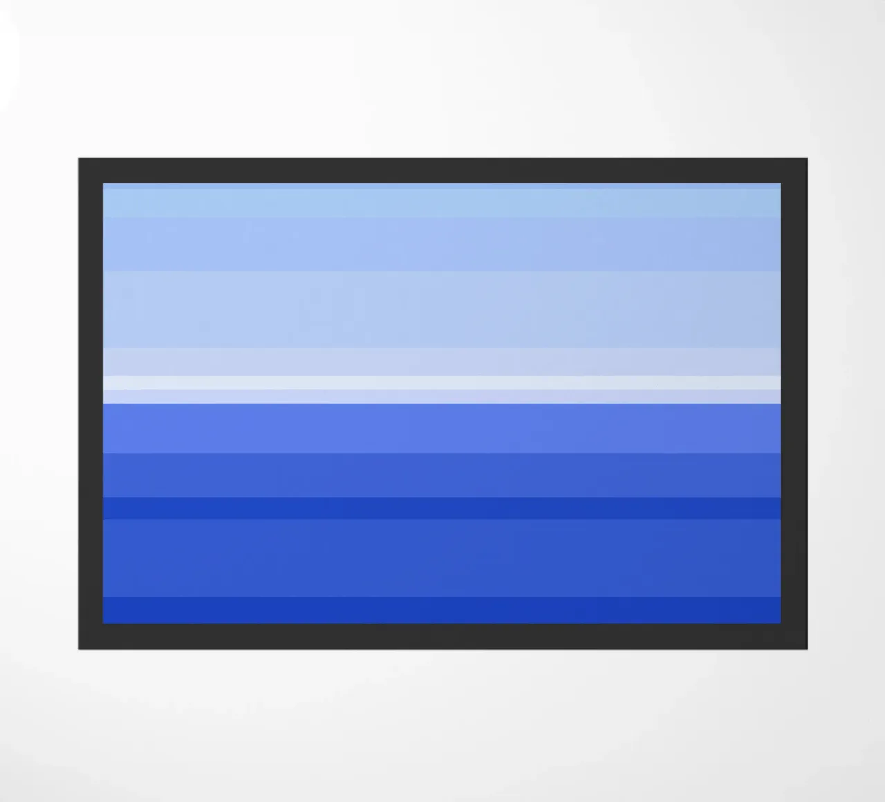 Vue de la mer, graphisme dans les tons bleus paillasson de Lilou Art