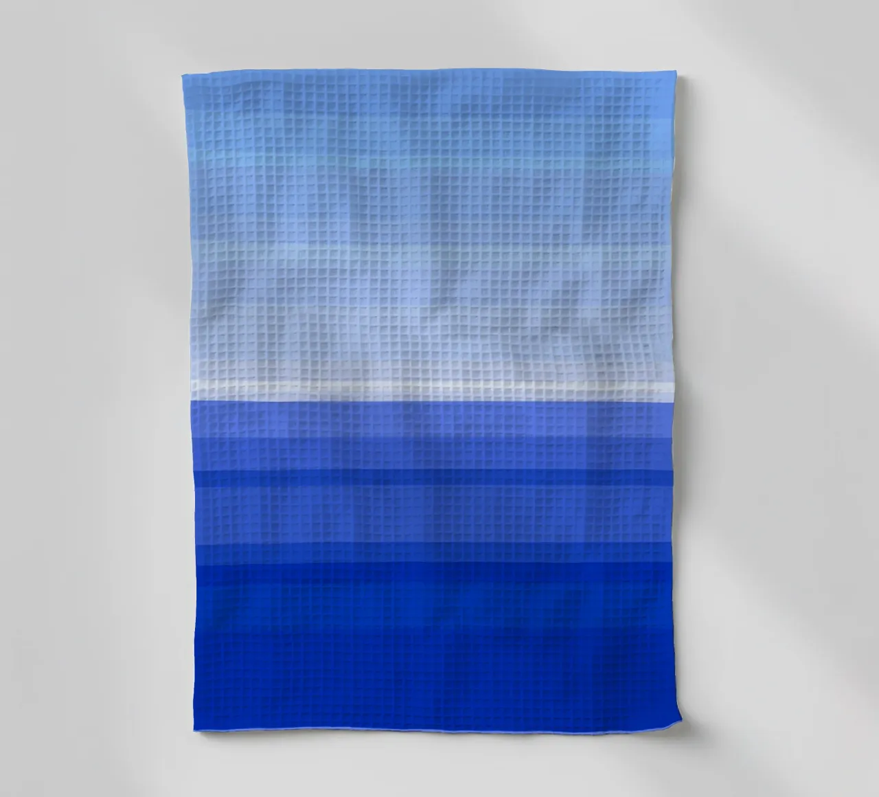 Vue de la mer, graphisme dans les tons bleus torchon de Lilou Art