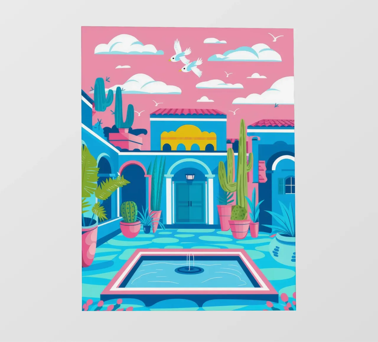 Azure Pool Courtyard backlit film by Muse Artworks