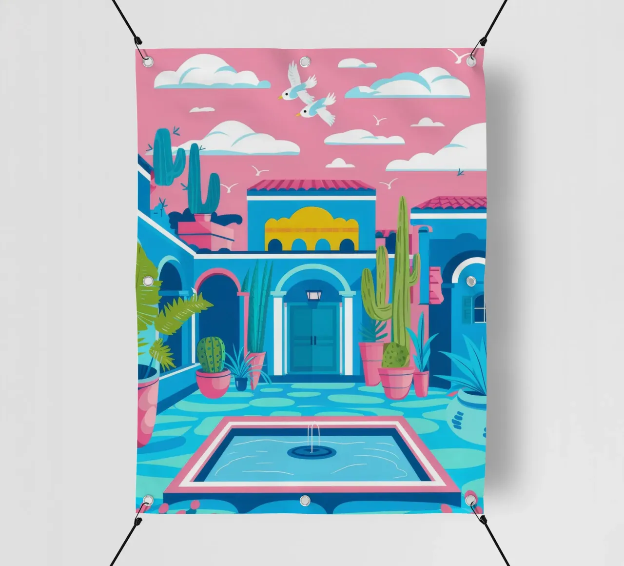 Azure Pool Courtyard pvc cover by Muse Artworks