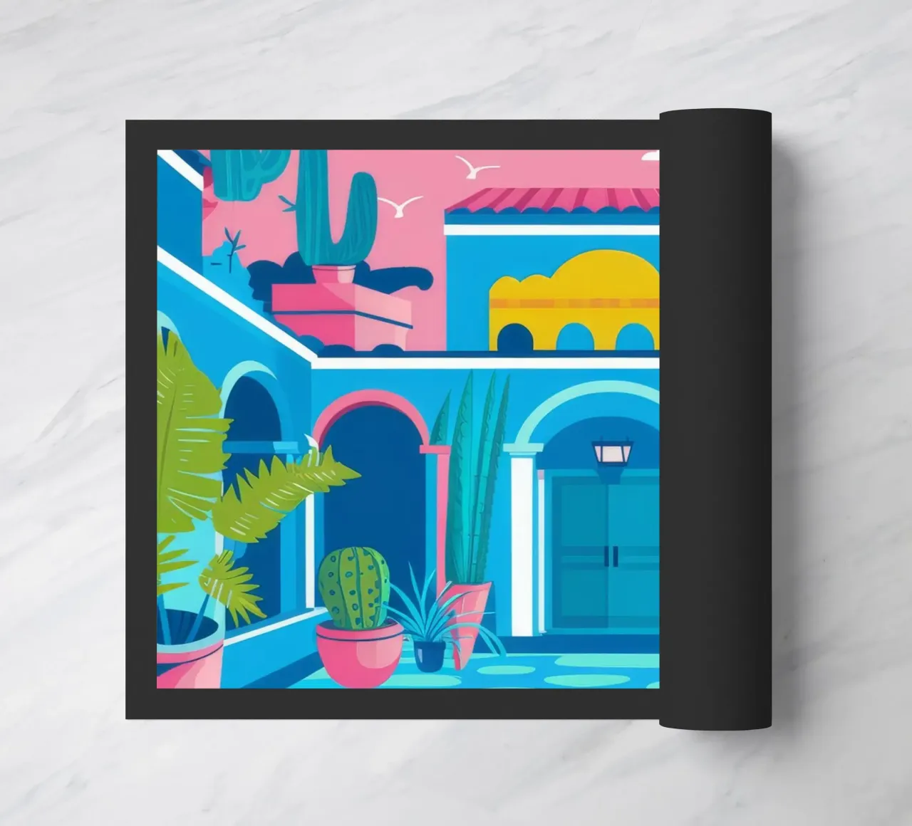 Cortile della piscina azzurra zerbino da Muse Artworks