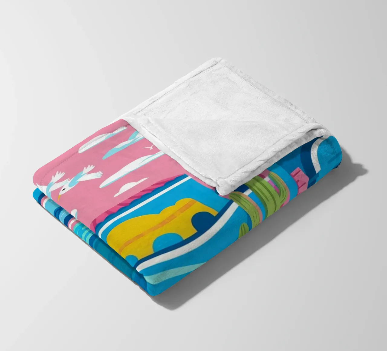 Azure Pool Courtyard fleece blanket by Muse Artworks