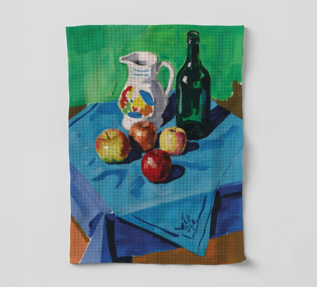 Pichet et bouteille Table bleue torchon de Stone Decade