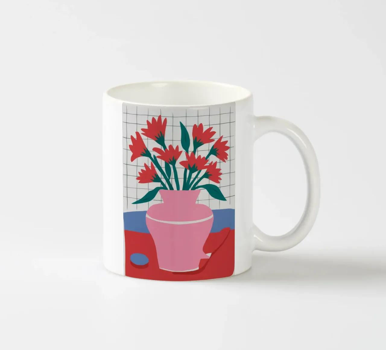 Vaso rosa a griglia tazza in ceramica da Haven Fantasy