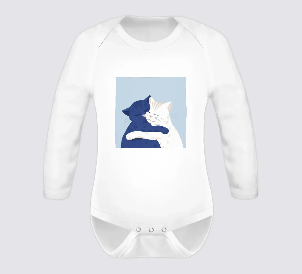 Feline Friendship Hug Langarm Babybody von Muse Artworks