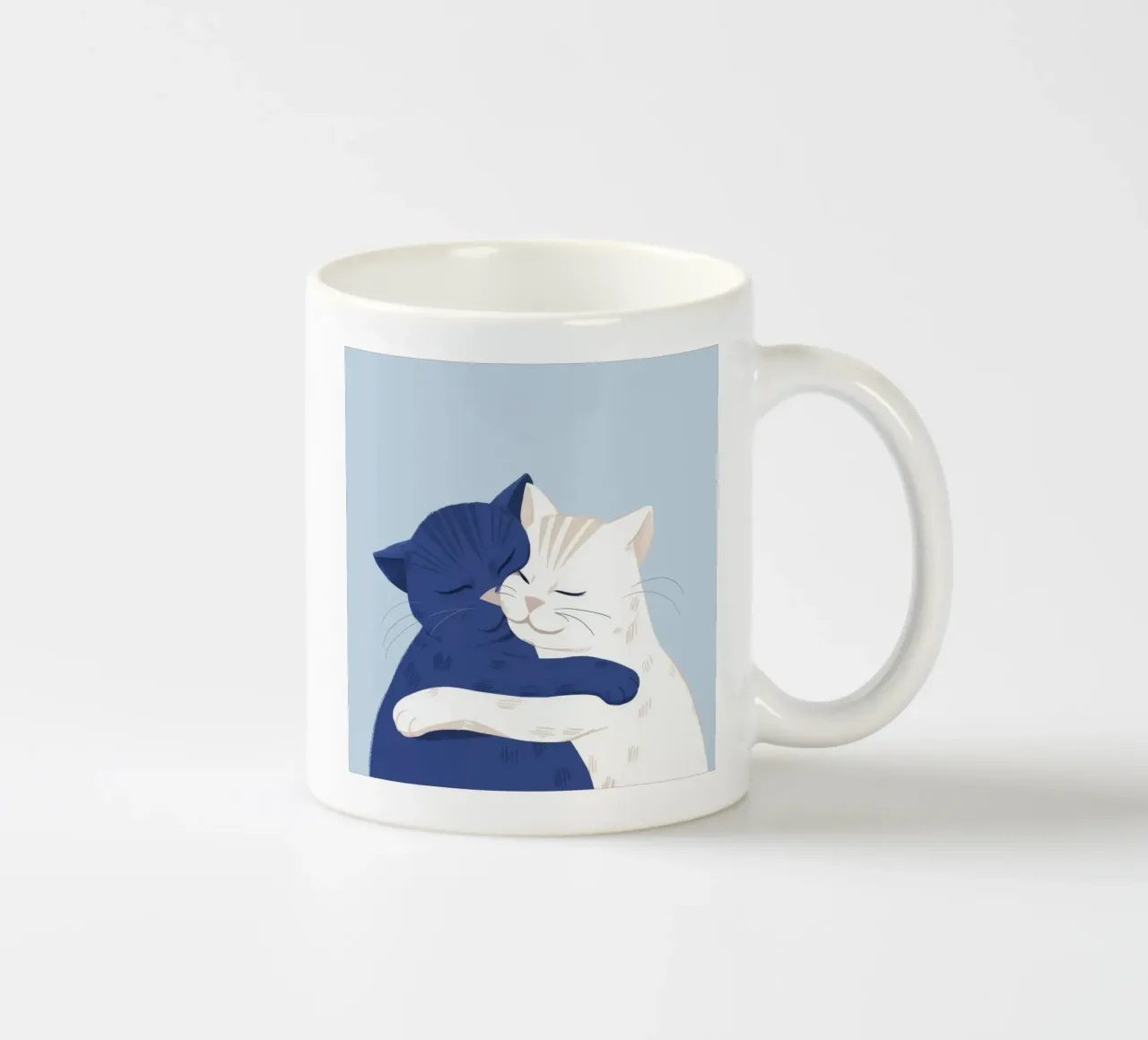Abbraccio di amicizia felina tazza in ceramica da Muse Artworks