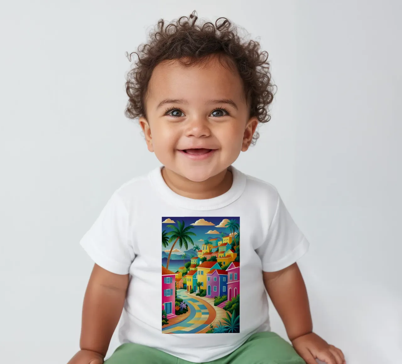 Voyage à flanc de colline coloré t-shirt pour bébé de FadeAura